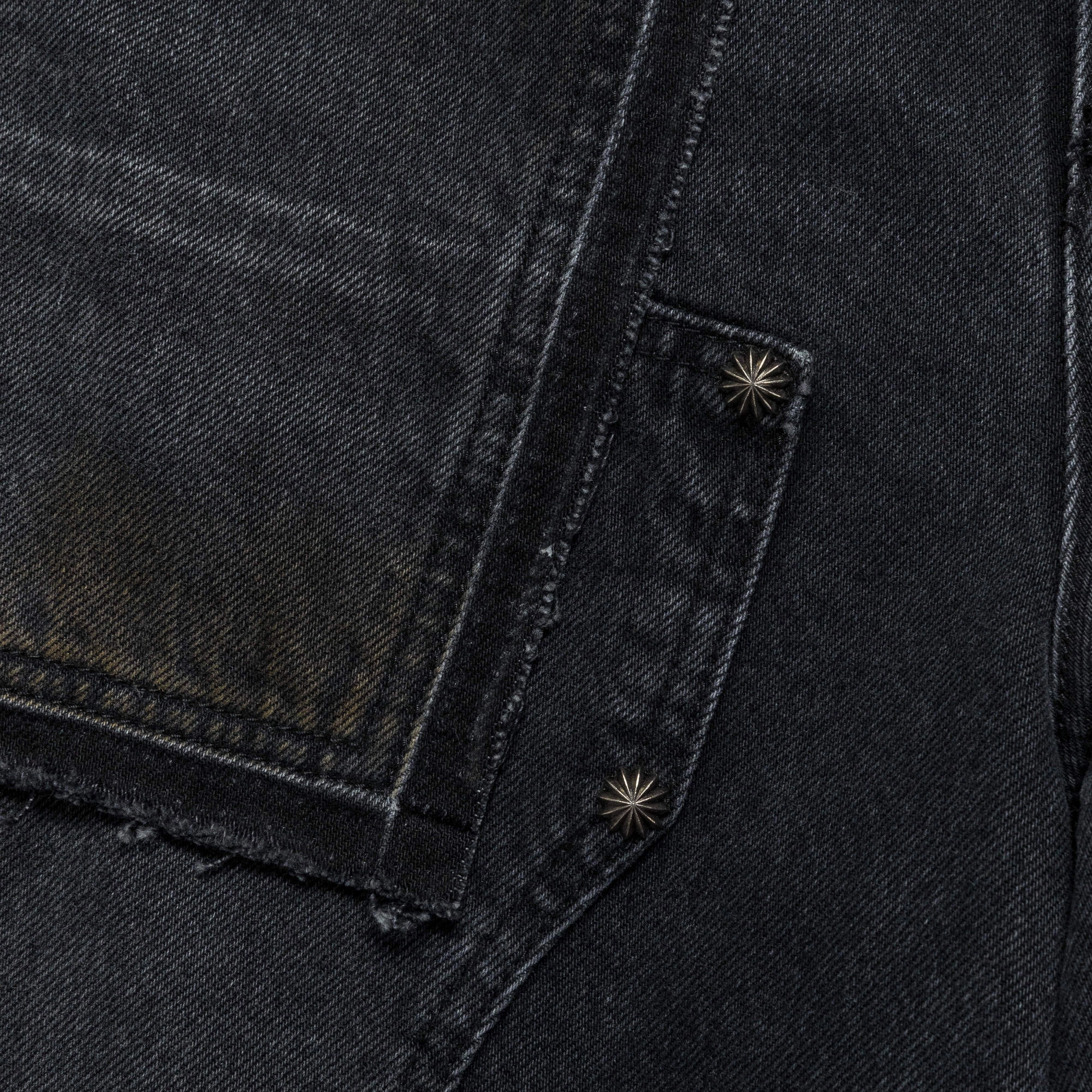 Patchwork Denim Shorts - Black