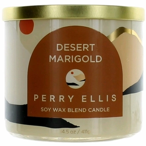 Perry Ellis Soy Wax Blend 3 Wick Candle - Fine Fragranced Desert Marigold, 14.5 oz