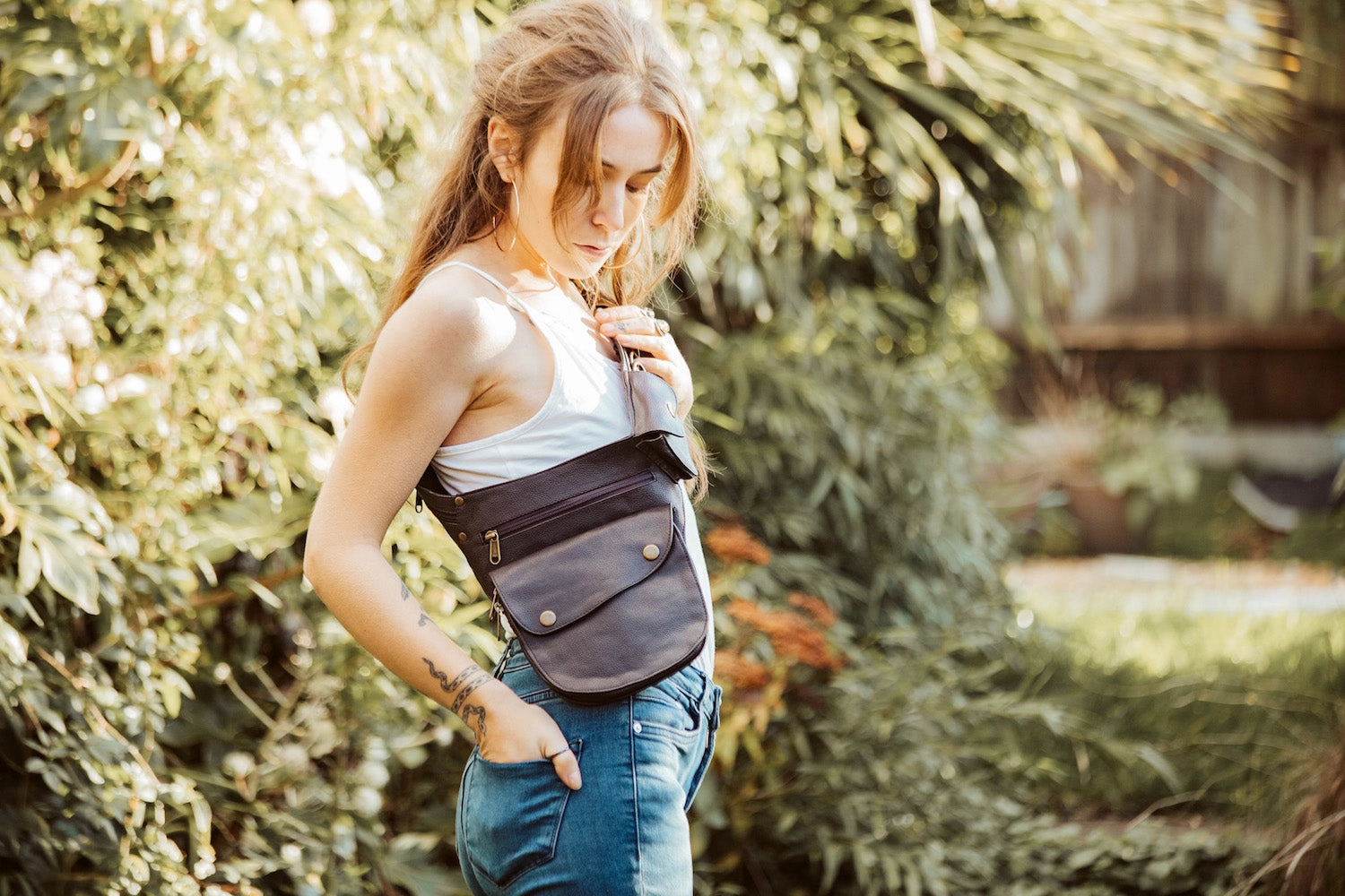 Piñatex Vegan Leather Hip Bag - Chestnut Brown