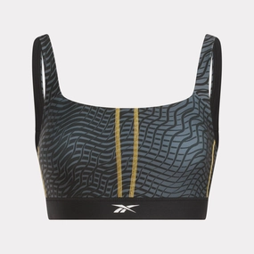 Q2 Hype Block Aop Bralette Black