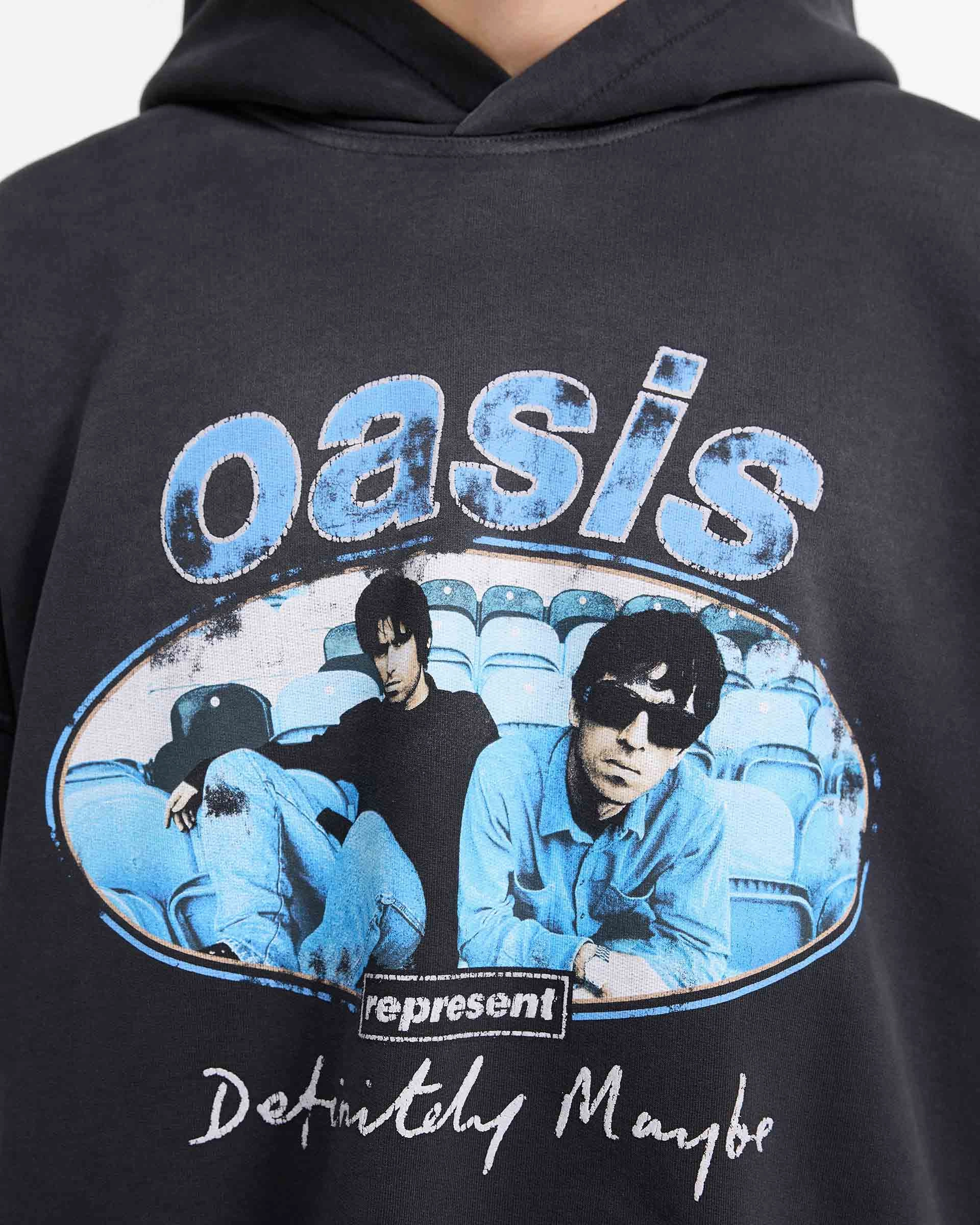 Represent X Oasis Maine Road Hoodie - Washed Black