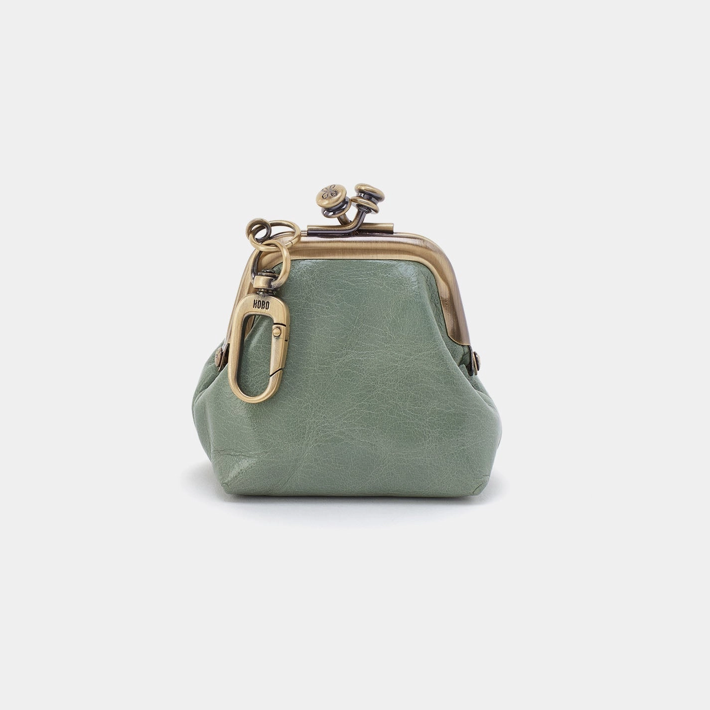 Run Frame Pouch In Polished Leather - Jade