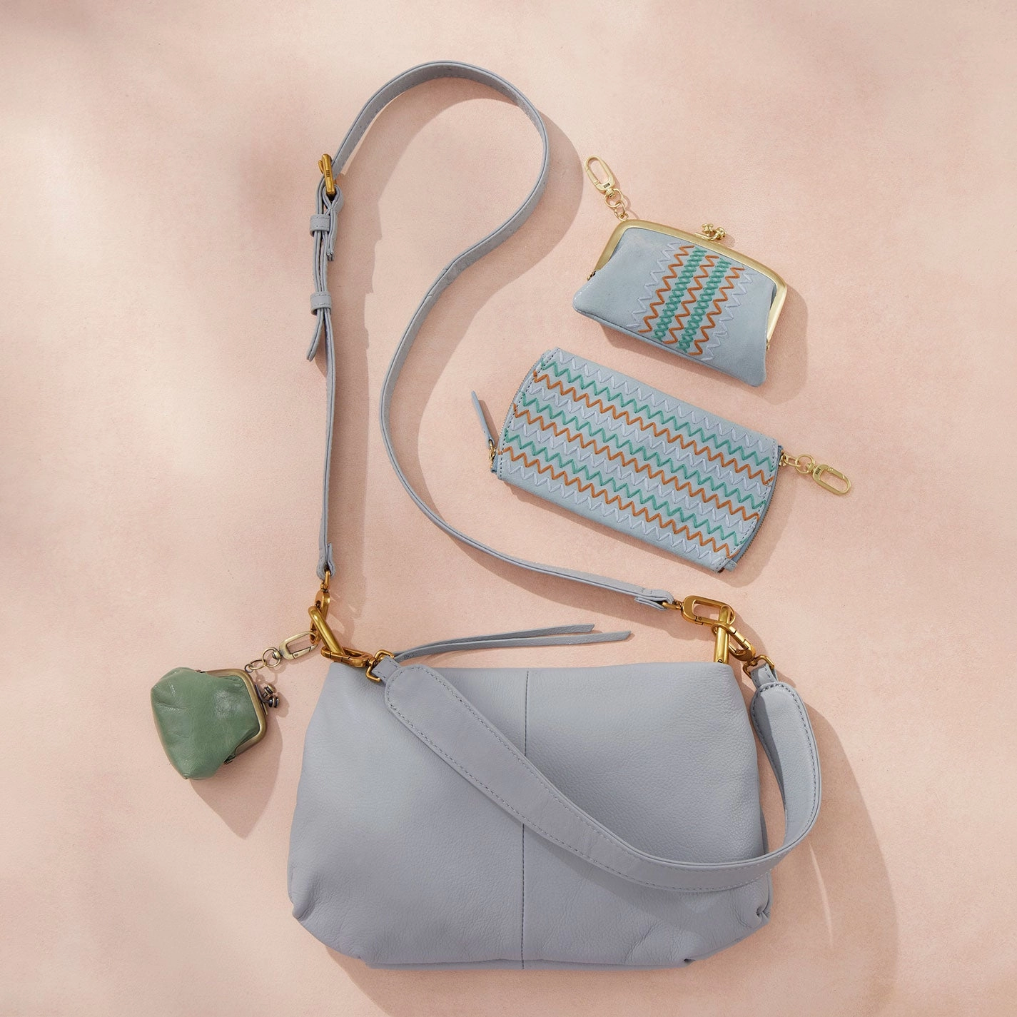 Run Frame Pouch In Polished Leather - Jade