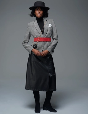 Sequin One Button Notch Collar Blazer- Sale
