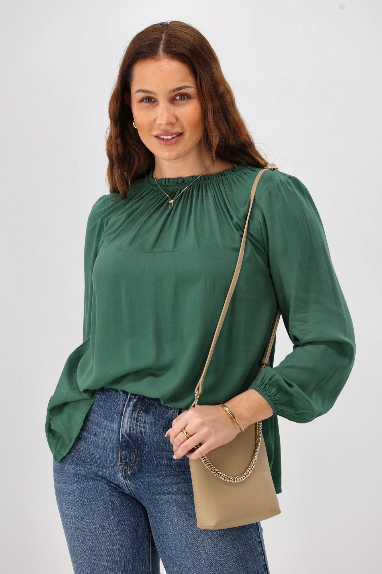 Sunday Boho Oakley Top Juniper Green