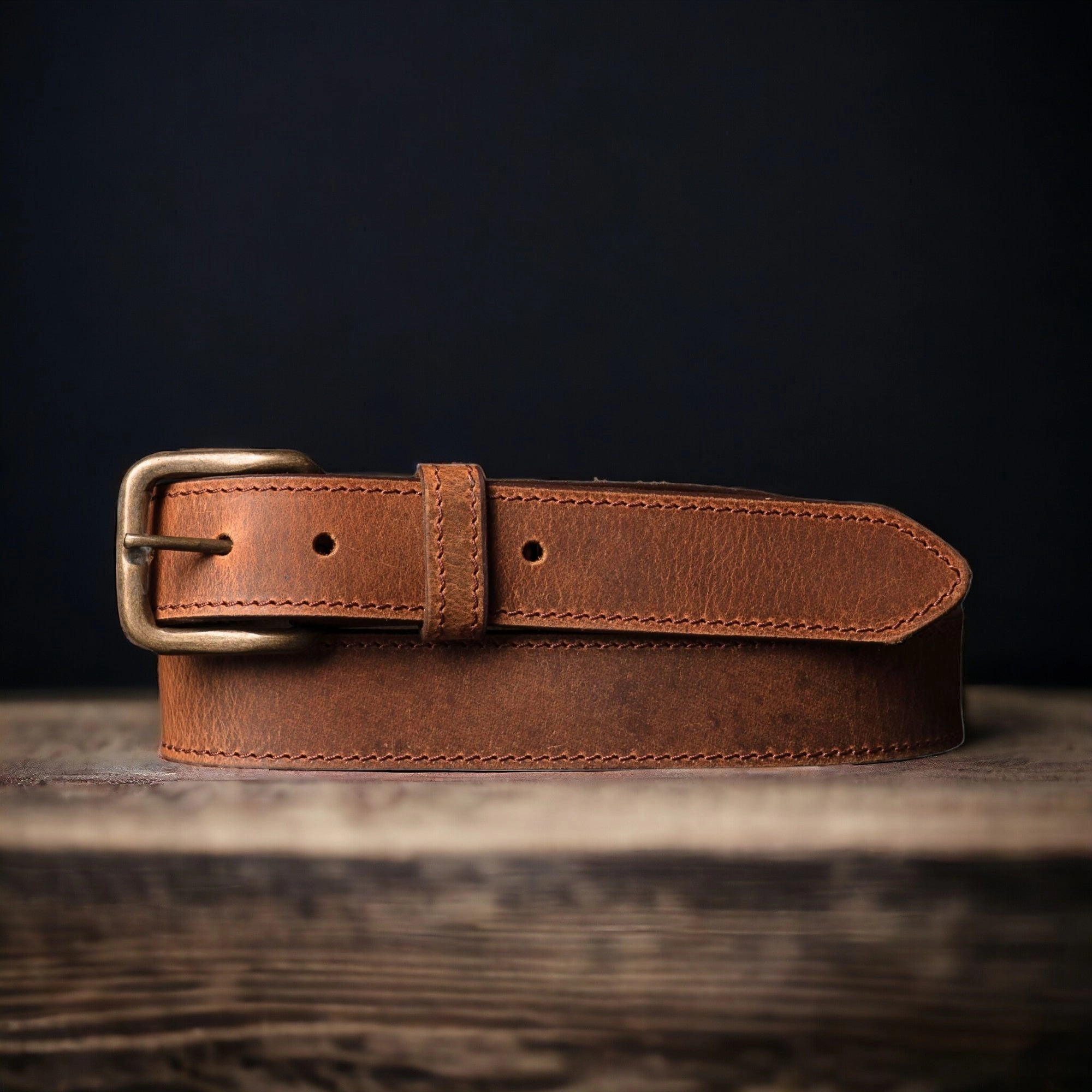 The Voyager Belt - Stitched Full-Grain Distressed Leather Belt