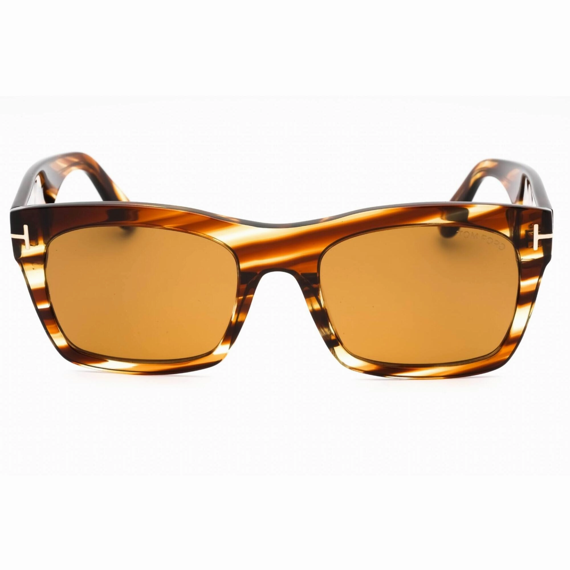 Tom Ford Men's Sunglasses - Striped Brown Rectangular Plastic Frame | FT1062 56E