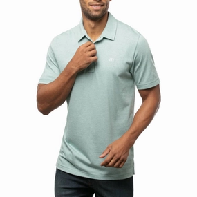 TravisMathew The Zinna Golf Polo Heather Beryl Green - FW24 Men