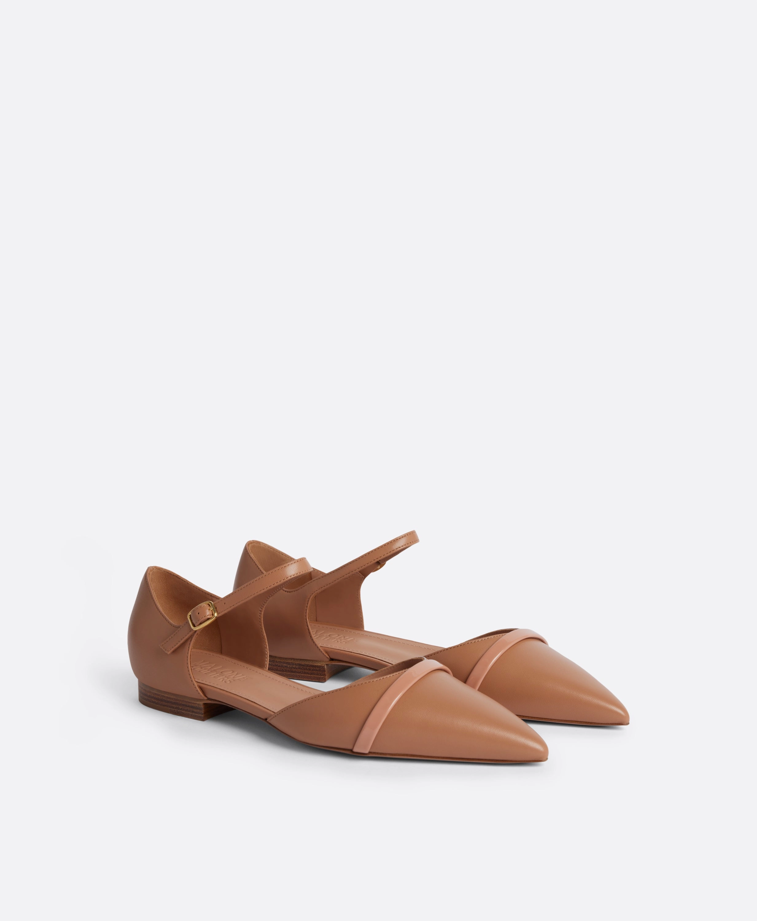 Ulla Blush Leather Flat Pumps