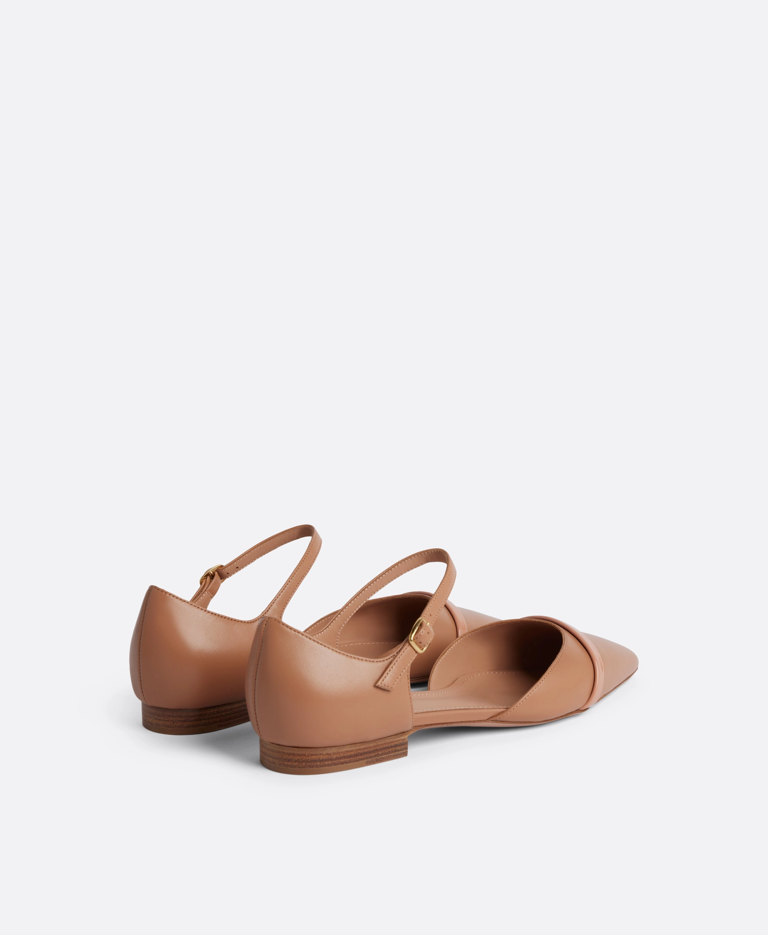 Ulla Blush Leather Flat Pumps
