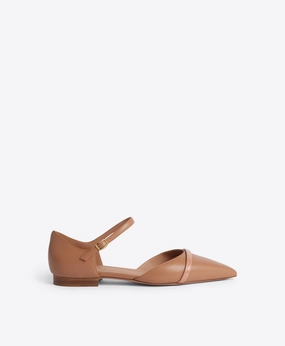 Ulla Blush Leather Flat Pumps
