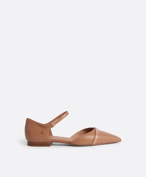 Ulla Blush Leather Flat Pumps