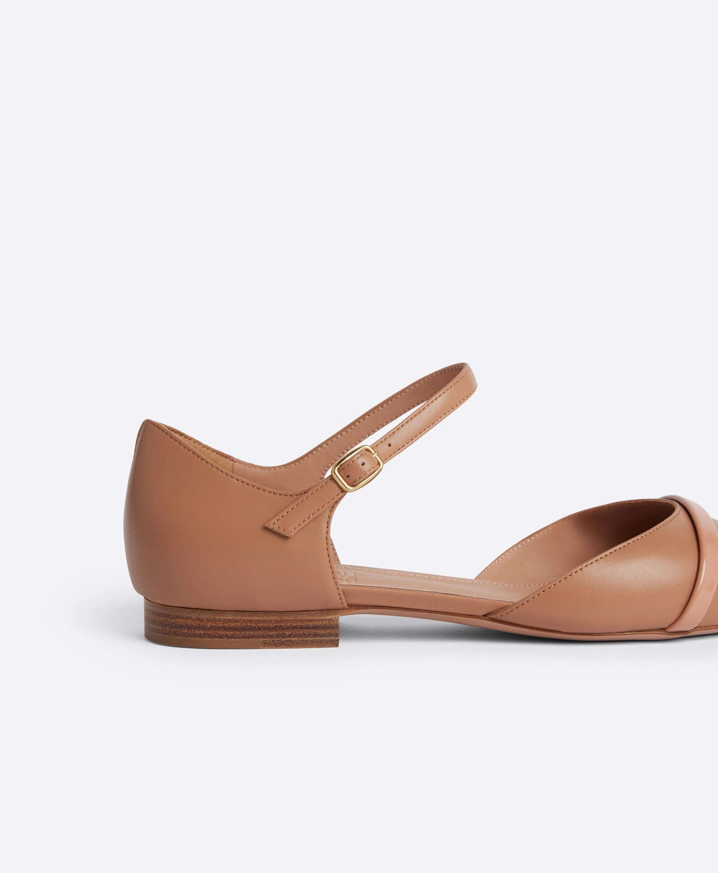 Ulla Blush Leather Flat Pumps