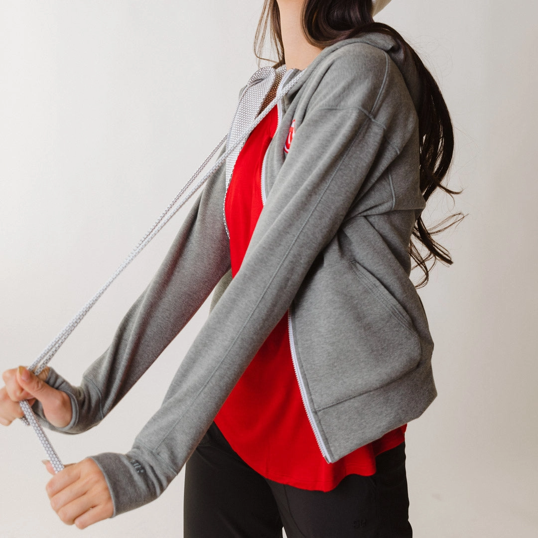 Utah Alta Zip-Up Hoodie, Heather Grey