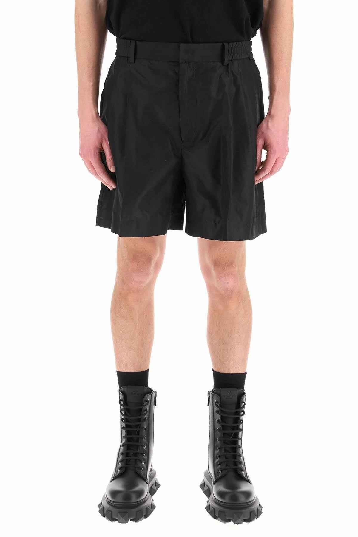 Valentino Pressed-Crease Elasticated Waist Tailored Shorts