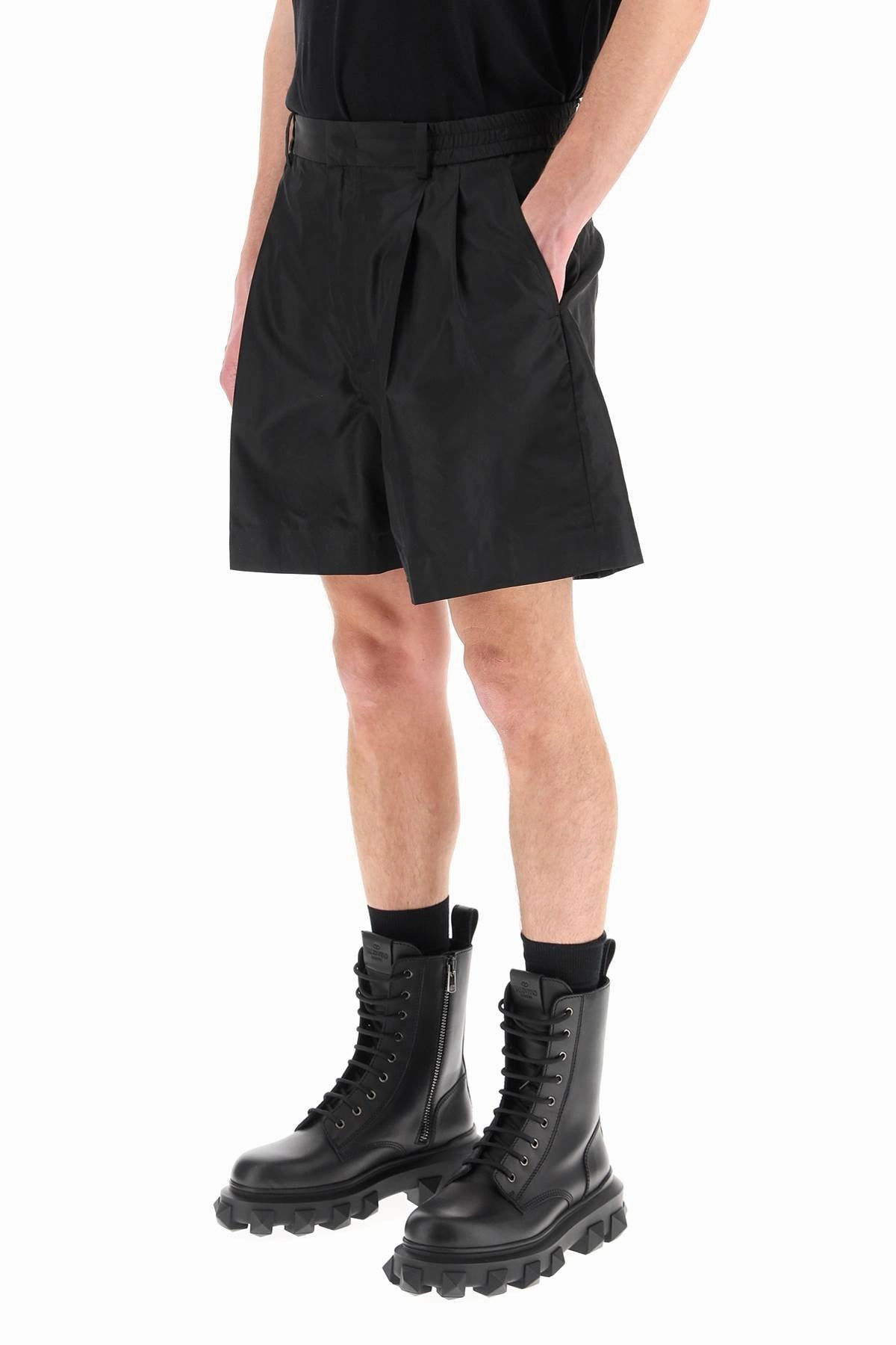 Valentino Pressed-Crease Elasticated Waist Tailored Shorts