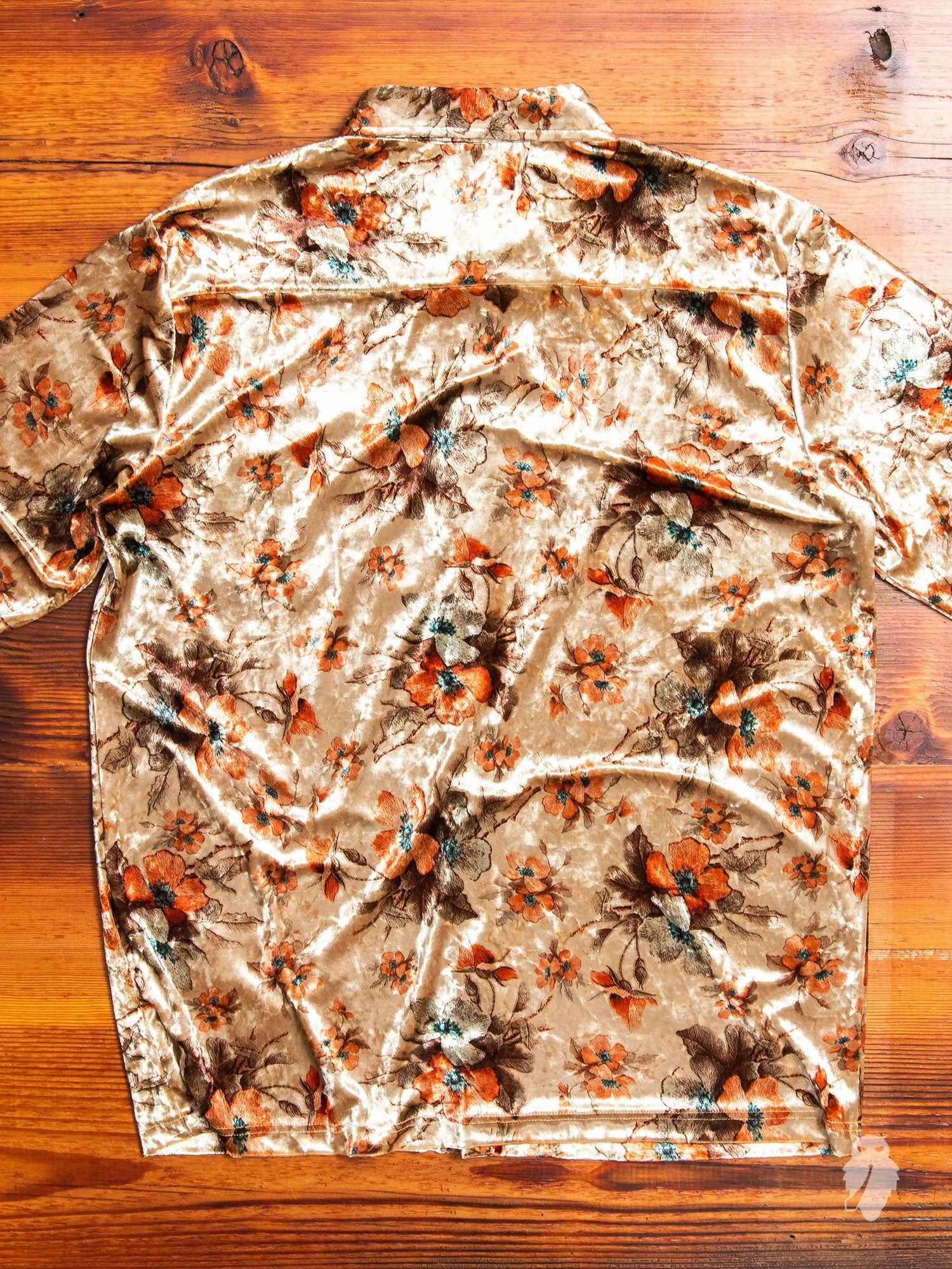 Velvet Flowers Button-Up Shirt in Bronze