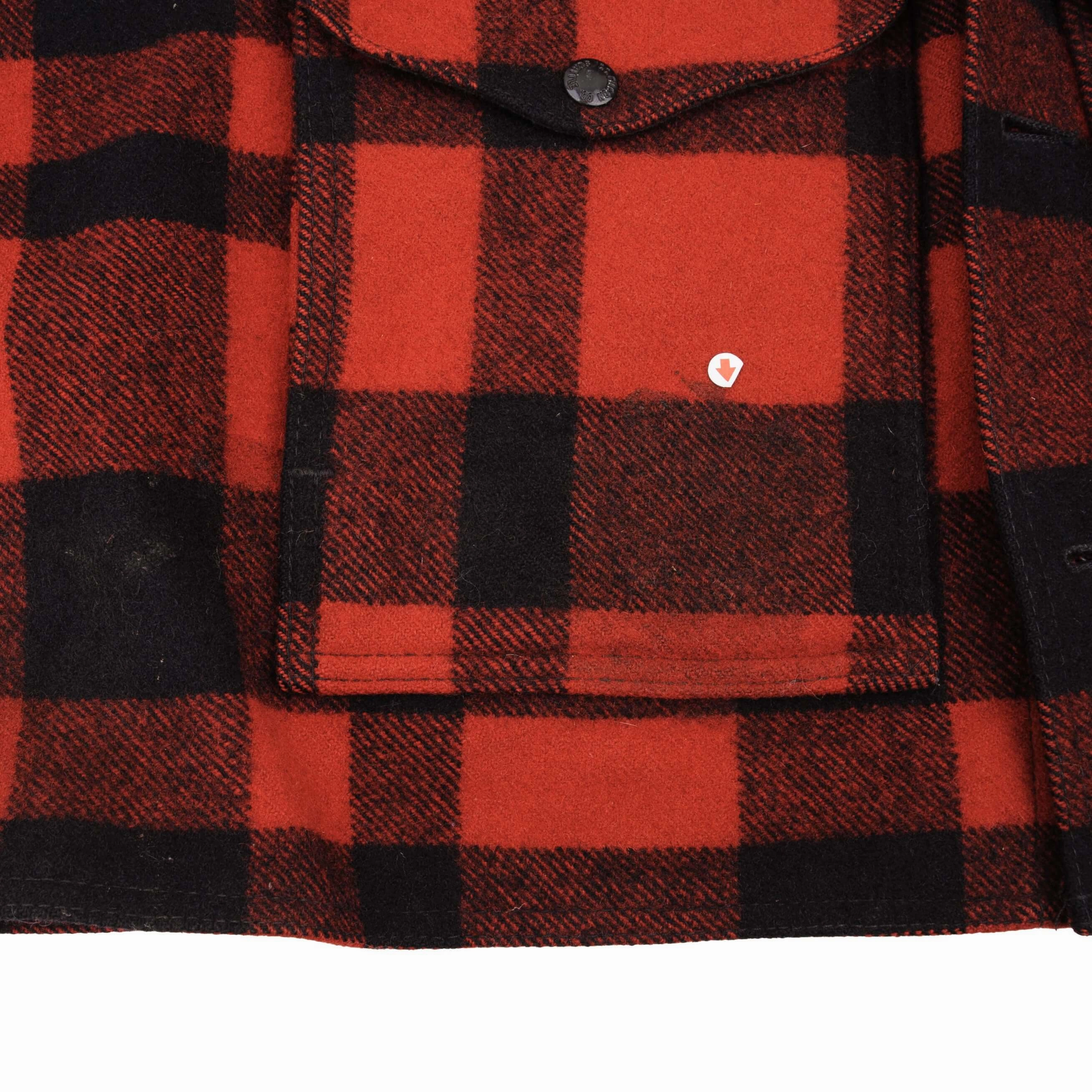 VINTAGE CC FILSON WOOL MACKINAW CRUISER PLAID STYLE 110 SZE XL 1990S MADE IN USA