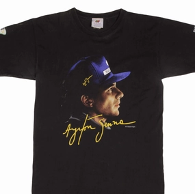 VINTAGE FORMULA ONE F1 AYRTON SENNA 1987 RACING TEE SHIRT SIZE MEDIUM