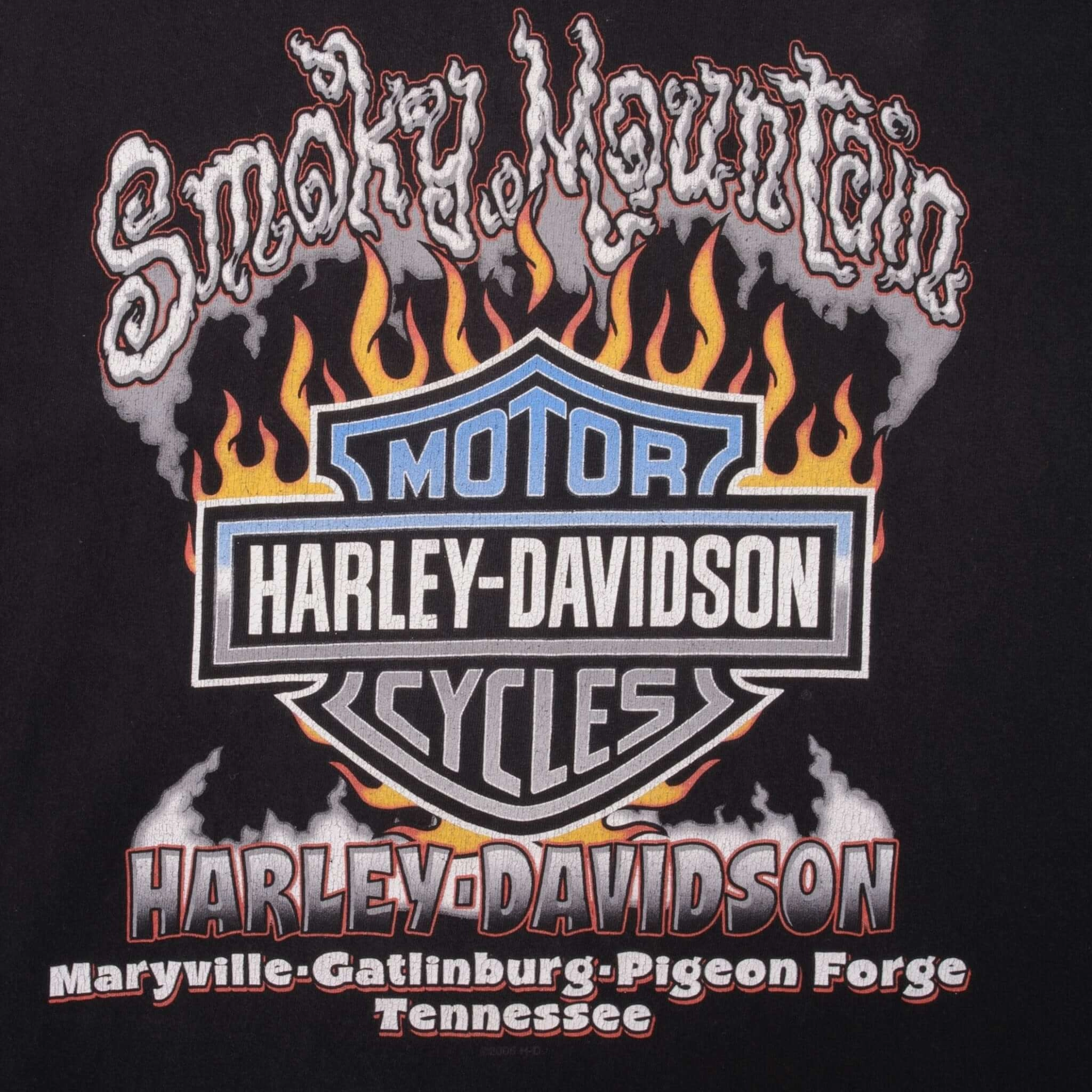 VINTAGE HARLEY DAVIDSON SMOKY MOUNTAIN 2006 TEE SHIRT SIZE XL