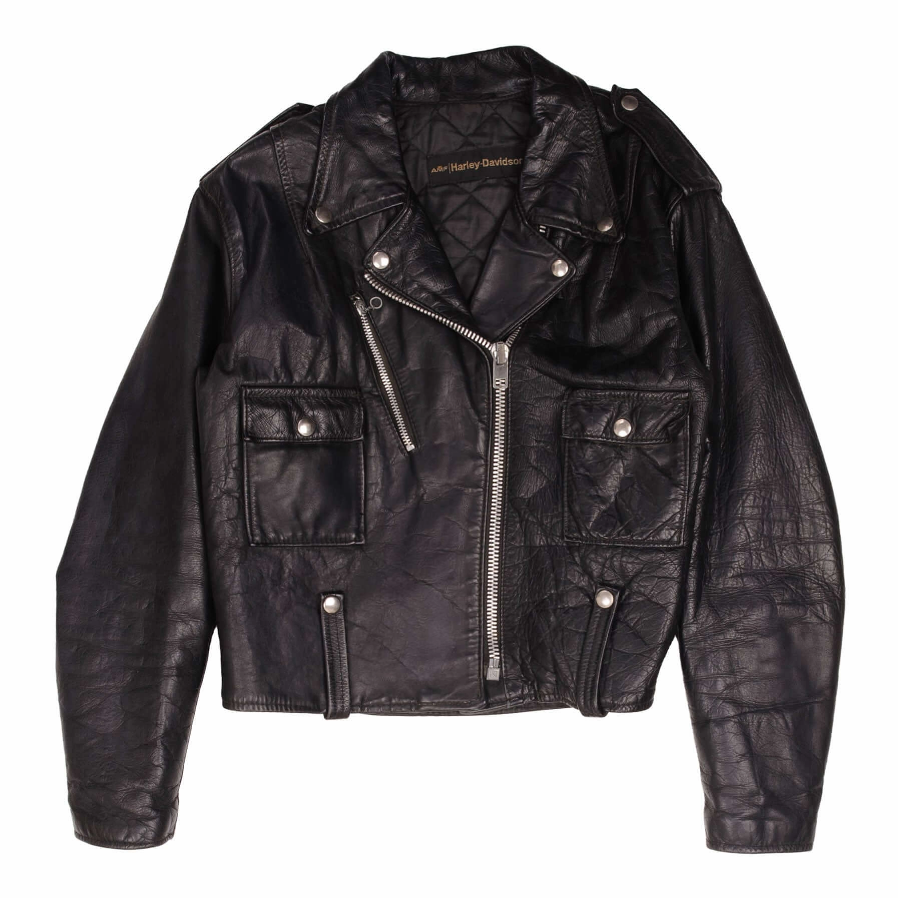 VINTAGE ORIGINAL HARLEY DAVIDSON AMF WOMEN SPORTSTER LEATHER JACKET 1960S SMALL