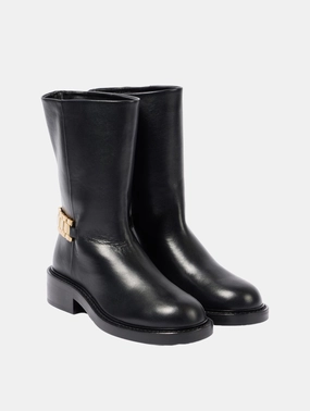 Watch Chain Mid Calf Boots in Black