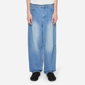 Wide Cut Denim Jeans Worn Indigo