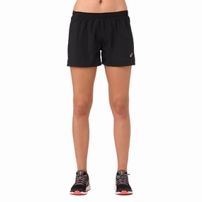 Womens ASICS 4 Inch Silver Short - Performance Black