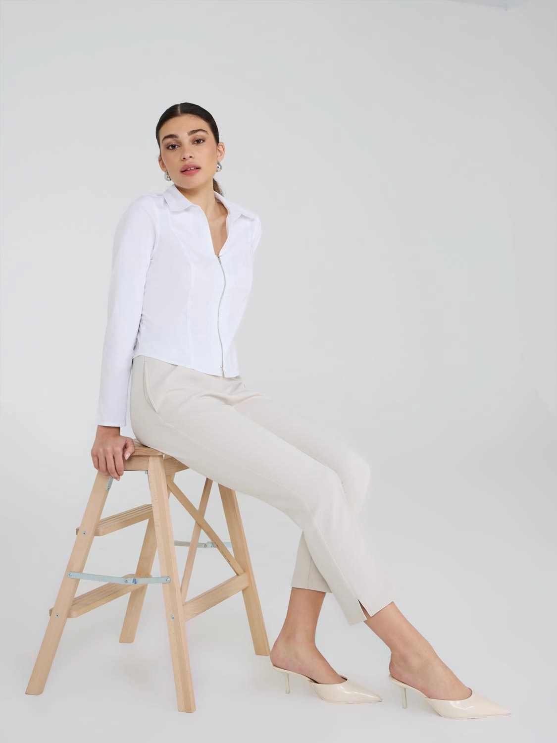 Zip-Front Blouse